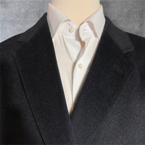 JOSEPH ABBOUD Men's 56R Wool Blend Overcoat Charcoal Gray Coat - Picture 3 of 14